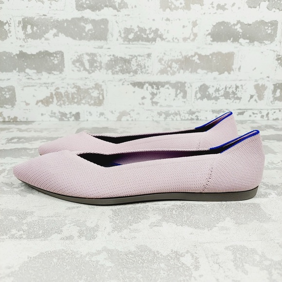 NEW Rothy's The Flat Pink Knit Pointy Toe Slip On Loafers E275